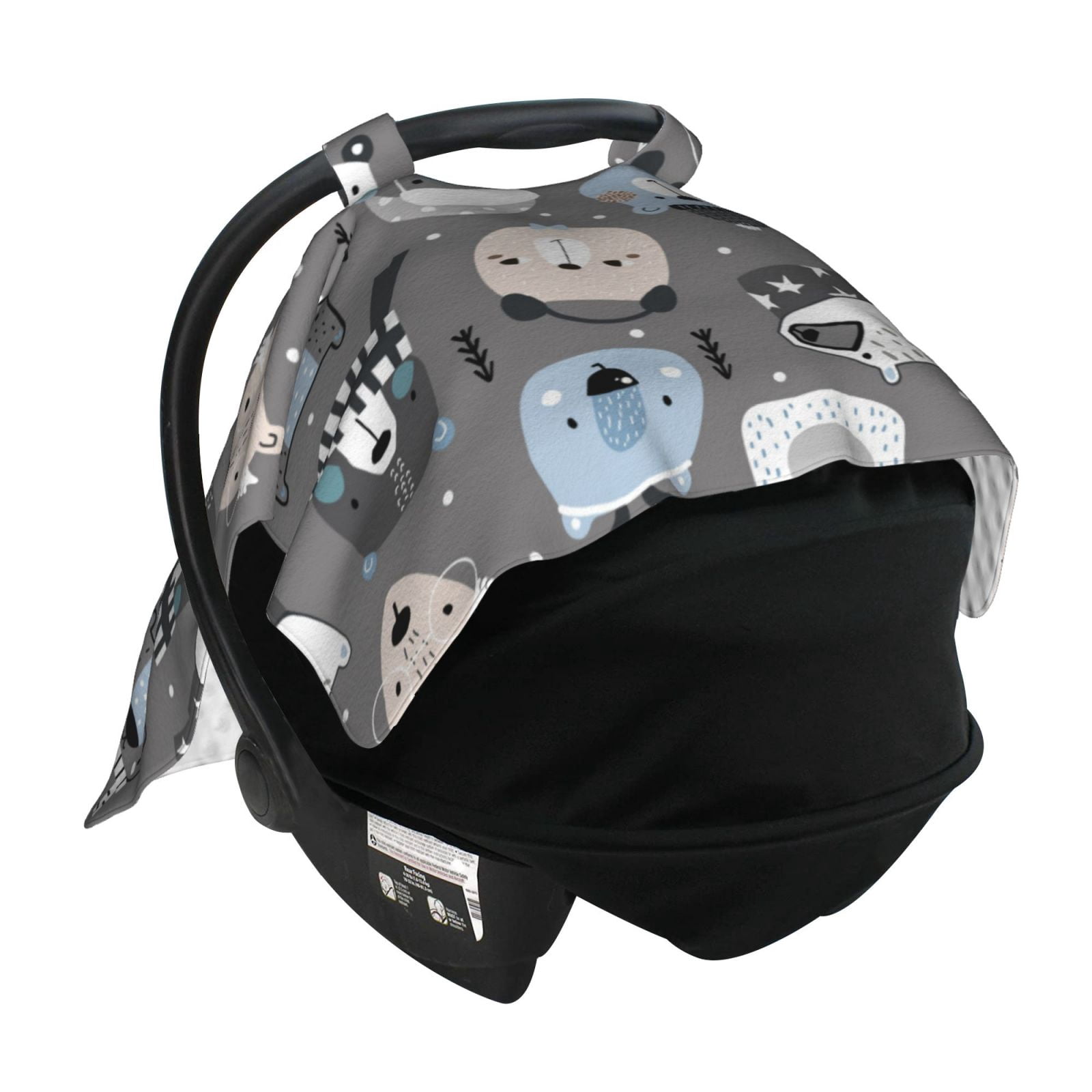 Car Seat Cover Baby - winter Scarf cute beer Breathable Infant Car Seat Cover for Baby Carseat, Lightweight Comfort Baby Essentials Must Haves Newborn Stuff for Girl Boy