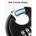 thumbnail image 3 of Combination Lock, 4 Digit Disc Padlock with Hardened Steel Shackle, Keyless Heavy Duty Combo Lock for Outdoor Sheds Fence, Gate Hasps, Storage Unit, School Gym Locker (1 Pack, ‎Black), 3 of 8