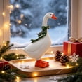 thumbnail image 4 of Christmas Resin Goose Figurine, 11.6in Holiday Tabletop Ornament, Festive Goose Statue for Mantel, Shelf, Entry Table, Party Centerpiece and Warm Cozy Seasonal Home Decoration, Green, 4 of 5
