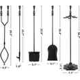 thumbnail image 3 of 5-Piece Fireplace Tools Set Black Handle Wrought Iron Large Fire Tool Set and Holder for Indoor/Outdoor Use, 3 of 6