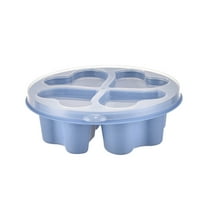 JeashCHAT Snack Box, Divided Bento Box with Clear Lid, 4 Compartments Fruit Snack Candy Box, Meal Prep Containers, Food Storage Containers for Work Travel Picnic, Blue