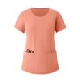 thumbnail image 6 of Vibrex Women's Scrub Set: Women's Solid Color Casual Nurse Protective Uniform Short Sleeved Round Neck Shirt Set Multi-Pocket, Loose-Fit Uniform for Nurses, Caregivers, Medical Staff, 6 of 9