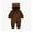 Z1 Brown, variant on Baby Girls Romper Jumpsuit Warm Hooded 1 Piece with Grips for Toddler Winter Outfit,0-3 Months