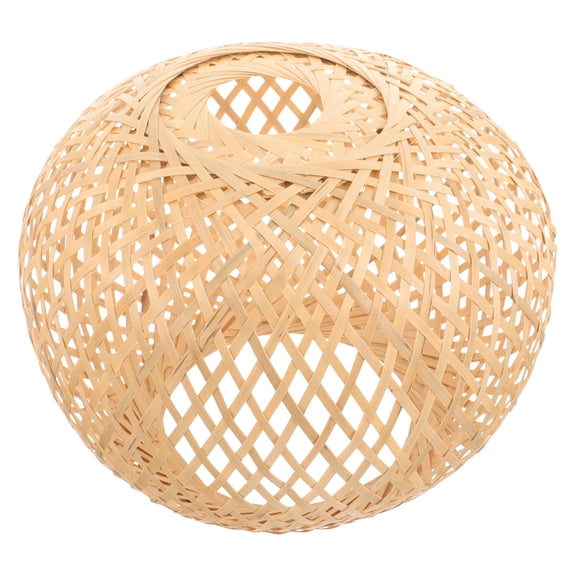 Homoyoyo Beige Bamboo Boho Pendant Light Cover Handwoven Shade Rustic Style 1Pack