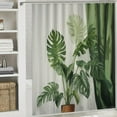 thumbnail image 6 of Shiartex  Tropical Green Plant Shower Curtain Waterproof Washable Fabric Summer Bathroom Decor Botanical Banana Monstera Leaf Palm Tree Shower Curtain with Hooks  69x72, 6 of 7