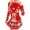 Red, variant on Women Christmas Outfit Elegant Women's Long Sleeve Round Neck Snowflake Print Party Dress for Festive Holiday Casual Wear Black M