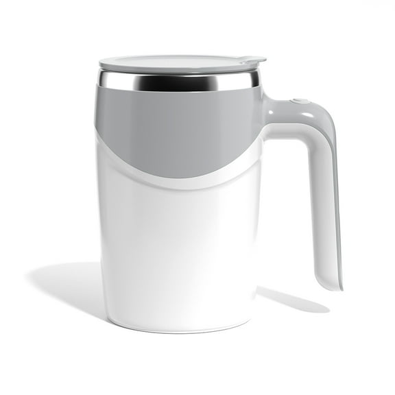 Automatic Self Stirring Magnetic Mug Stainless Steel Temperature Difference Coffee Mixing Cup Blender Smart Mixer White