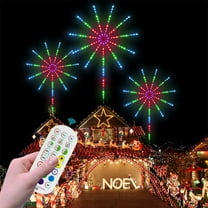 Clearance!WiFi Bluetooth Smart Fireworks LED Light Outdoor, LED Fireworks Sparkler Lights Outdoor Tall, LED Firework Lights Music/Mic Sync with Firework Launch Effect Remote & APP Control(1.5M)