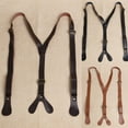 thumbnail image 2 of MYG Vintage Leather H Back Suspenders Belts 4 Button For Men Work Y-Back Clip-on, 2 of 7