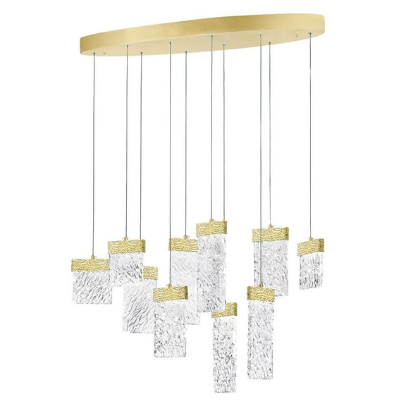 CWI Lighting Carolina Contemporary Metal LED Chandelier in Gold Leaf