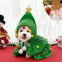 Primegos Christmas Pet Outfit with Star  Puppy Cape Clothes Xmas Tree Costume Holiday Party Attire for Cats