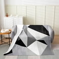 thumbnail image 2 of Erosebridal Grey Abstract Geometry Throw Blanket for Couch 40x50, Modern Triangle Plush Blanket, 2 of 7