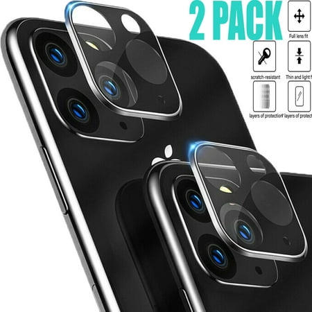 (2 Pack) Compatible for Apple iPhone 11 Camera Lens Screen Protector Tempered Glass High Definition Transparent Anti-Scratch Fingerprint Camera Lens Protection - Black