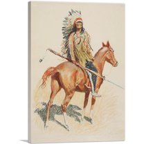 ARTCANVAS A Bunch Of Buckskins Indian 1901 Canvas Art Print by Frederic Remington - Size: 18" x 12" (1.50" Deep)