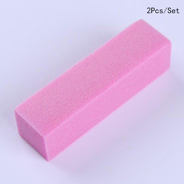 Limas de lijado para pulir y pedicura, esponja para el cuidado de las uñas, color rosa y blanco Tan Jianjun unisex