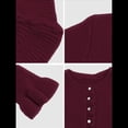 thumbnail image 4 of Suéter Tipo Cárdigan Corto para Mujer, Moderno, con Cuello Redondo, Volantes, Larga, Botones, Prendas de Punto. Rojo M, 4 of 6