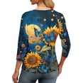 thumbnail image 6 of Tunic Blouse for Women V Neck 3/4 Sleeve Dressy Elegant Large Floral Graphic Print Lightweight Silky Feel Summer Fall Fashion Tops, 6 of 6