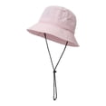 thumbnail image 3 of Toptie UV Sun Protection Bucket Hat for Women Summer Outdoor Adjustable Beach Sun Hat with Chin Strap-Pink, 3 of 7