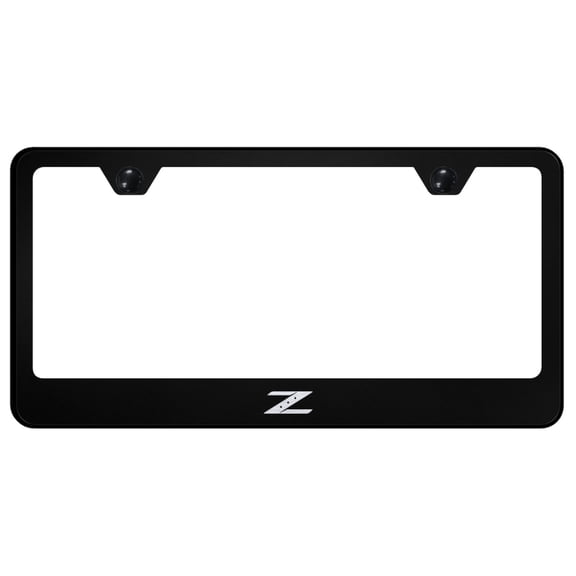 Nissan Z Laser Etched Logo Stainless Steel License Plate Frame (Black)