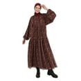 thumbnail image 2 of Brown - Zebra - Crew neck - Fully Lined - Modest Dress - Refka, 2 of 5