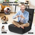 thumbnail image 6 of Gymax 4-Position Floor Chair Folding Lazy Sofa w/Adjustable Backrest & Headrest Black, 6 of 10