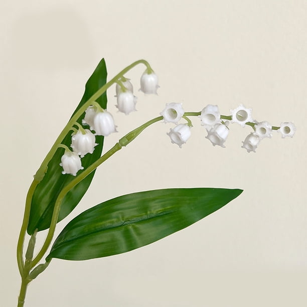 Ramo de orquídeas artificiales con forma de campana para bodas, fiestas, decoración del hogar y el jardín | Plantas de orquídeas de plástico realistas con hojas de tela