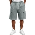 thumbnail image 5 of Resicozy Casual Cargo Shorts for Men Relaxed Fit Drawstring Shorts with Multi-Pocket for Summer Work Outdoor Hiking Gray M, 5 of 7