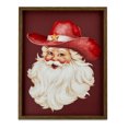 thumbnail image 2 of (4 pack) Holiday Time Southern Santa Framed Tinted Gel & Glitter Emb Canvas Christmas Wall Art, 2 of 7
