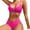 Hot Pink, variant on ANINEO Women Swimwear High Waist Bikini Sets 2PCS Swimsuit Front Tie Knot Bathing Suit Trendy Hawaii Summer Tropical Brazilian Beachwear