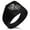 Black, variant on Stainless Steel Odin's Sleipnir Horse Viking Norse Needle Stripe Pattern Biker Style Polished Ring