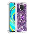 thumbnail image 2 of Funda para Xiaomi Redmi Note 9S/Note 9 PRO con Brillo Líquido Flotante, Purpurina, Parachoques y Anillo Giratorio Soporte, 2 of 5