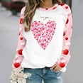 thumbnail image 2 of VALMASS Chandails en Molleton à Col Rond pour Femmes, Manches Raglan, Mode Décontractée, Imprimé Cœur, Blouses (m, Rose D), 2 of 4