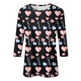 thumbnail image 4 of Xixinqiwan Womens Long Sleeve Valentines Day Shirts,Women Heart Printed T-Shirts Graphic LOVE Heart Print Long Sleeves Tees Cute Oversize Round Neck Tee, 4 of 6