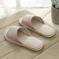thumbnail image 4 of Home Indoor Linen Plaid Slippers For Men and Women Anti-Slip Sandals Shoes, 4 of 4