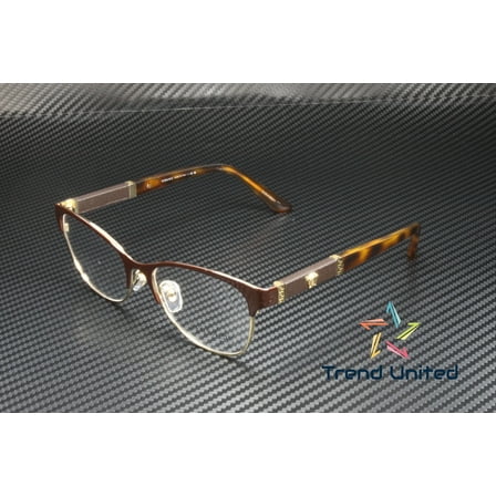 Versace VE 1233Q Metal Womens Cat-eye Eyeglasses Brown Pale Gold 53mm Adult