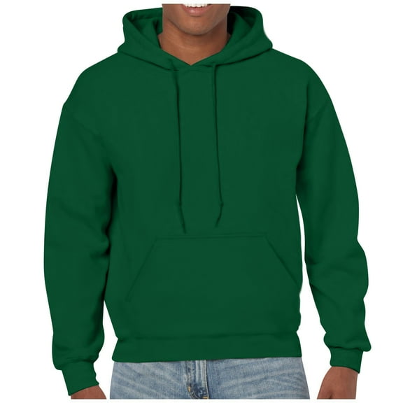 HaHaHappy Men's Fashion Hoodie Oversized Soft Long Sleeve Solid Color Hooded Sweatshirts with Kangaroo Pocket Hoodies Pullover Dark Green L
