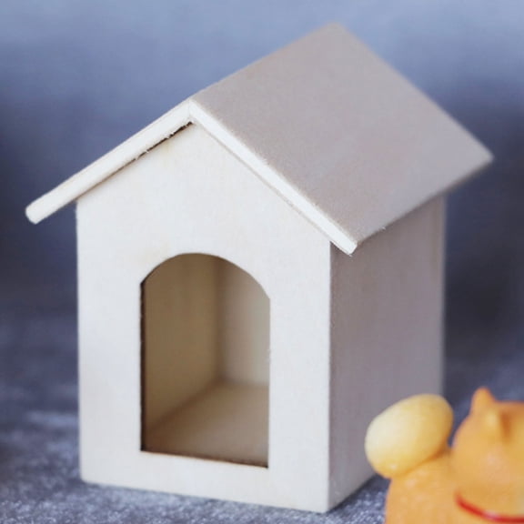 UPKOCH Small House Model Wooden DIY Dollhouse Model for Model Enthusiasts 1Set