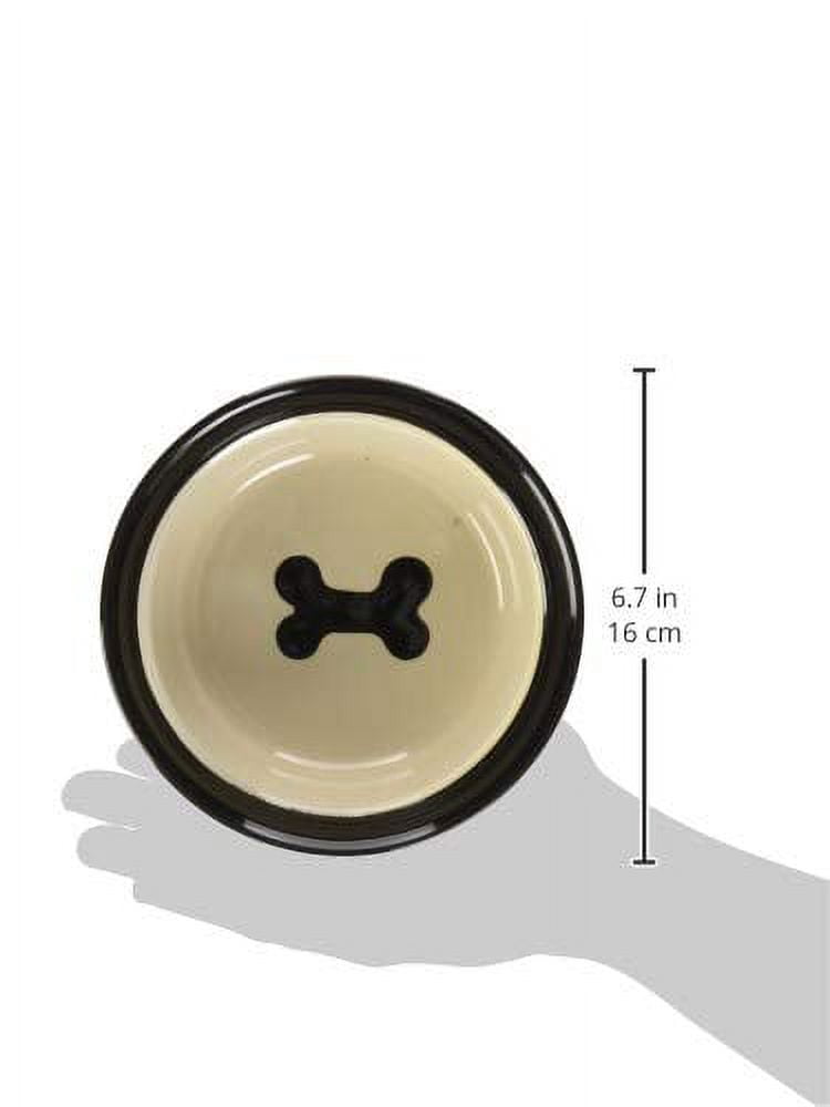 PetRageous City Pets 6 inch Diameter 2 Cup Capacity Pet Bowl, Black