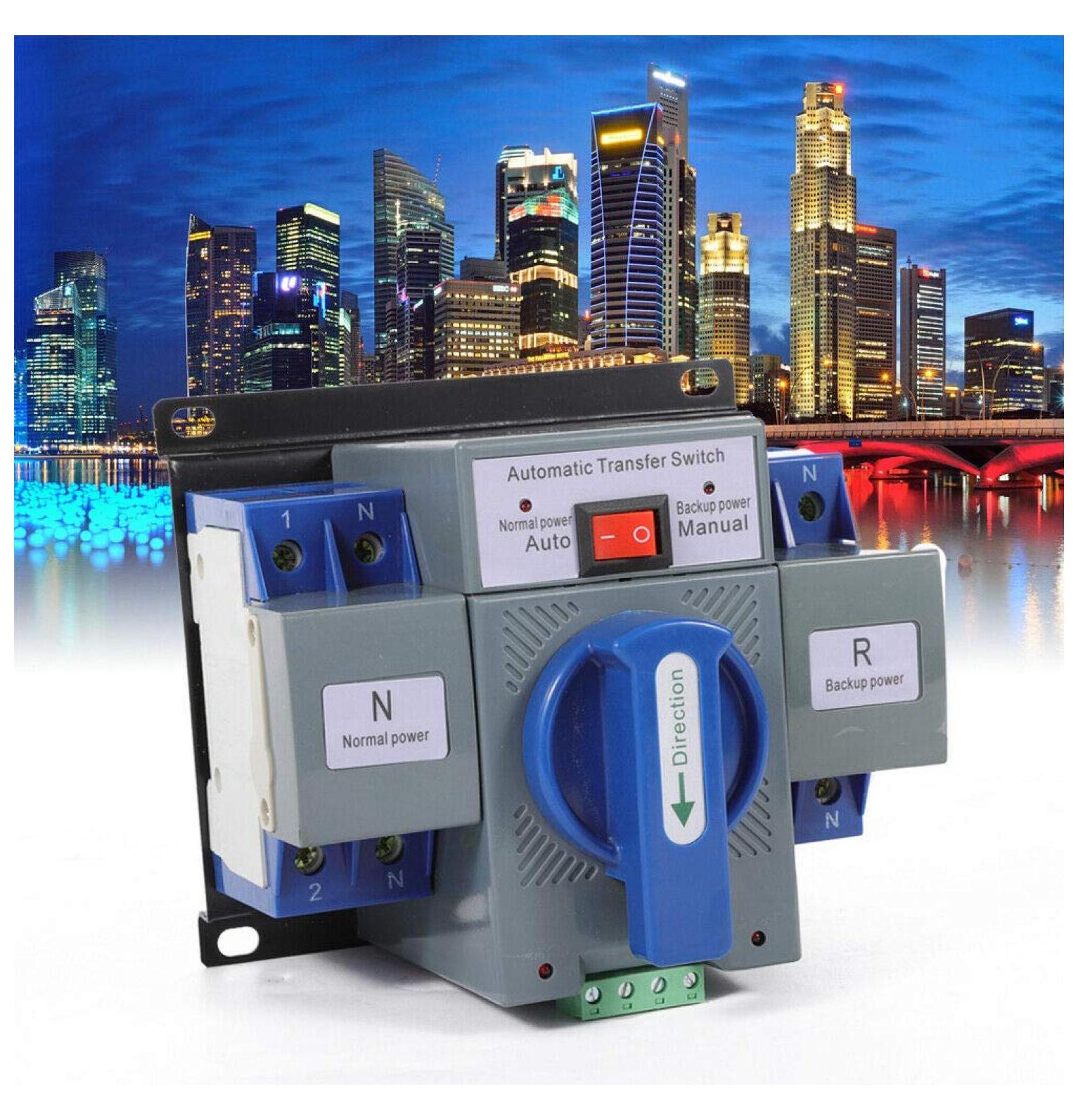 110V 2P 63A Dual Power Automatic Transfer Switch Dual Power Generator Changeover Switch
