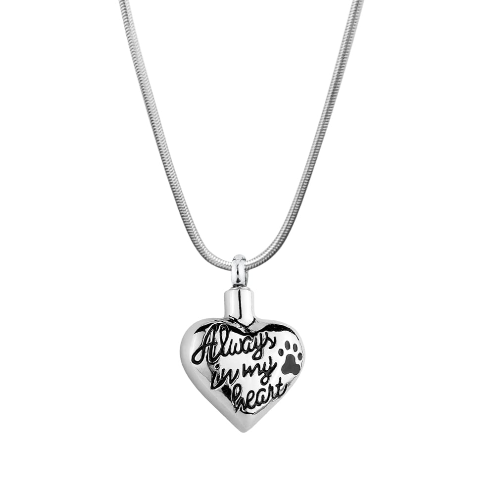 Cremation Jewelry for Ashes of Loved One or Pet Always in my Heart Urn Necklace 