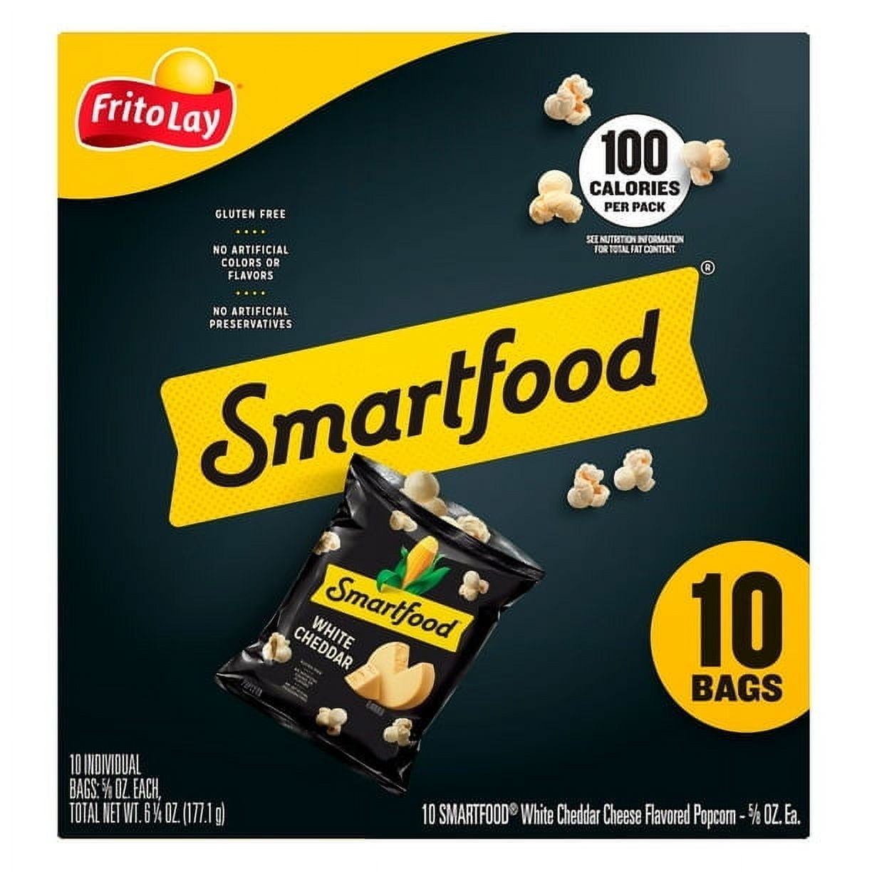 Frito-Lay Smartfood Popcorn White Cheddar, 0.625 Ounce, 10 Ct ( Pack of 2 )