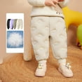 thumbnail image 4 of Boys Pants,Boys Winter Thermal Down Pants with Adjustable Features for Outdoor Cold Weather Play and School Activities Comfort,Girls Pants,02 Beige,9-12 Months, 4 of 5