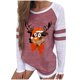 thumbnail image 1 of Camisas Navideñas Para Mujer Tops de Manga Larga Estampado Patchwork Cuello Redondo Blusa Informal Odeerbi ODB209595, 1 of 6
