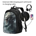 thumbnail image 2 of Fotbe Cloud White Dragon Mochila con Estampado y Puerto USB para Hombre y Mujer, Mochila Antirrobo, Mochila de Viaje, Mochila Escolar, Mochila Universitaria, 2 of 7