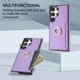 thumbnail image 3 of Allytech Wallet Case for Samsung Galaxy S23 Ultra, S23 Ultra Case Cover, PU Leather Slim Fit Cards Holder Shockproof Kickstand Ring Holder Anti-Scratch Case for Galaxy S23 Ultra - Purple, 3 of 8