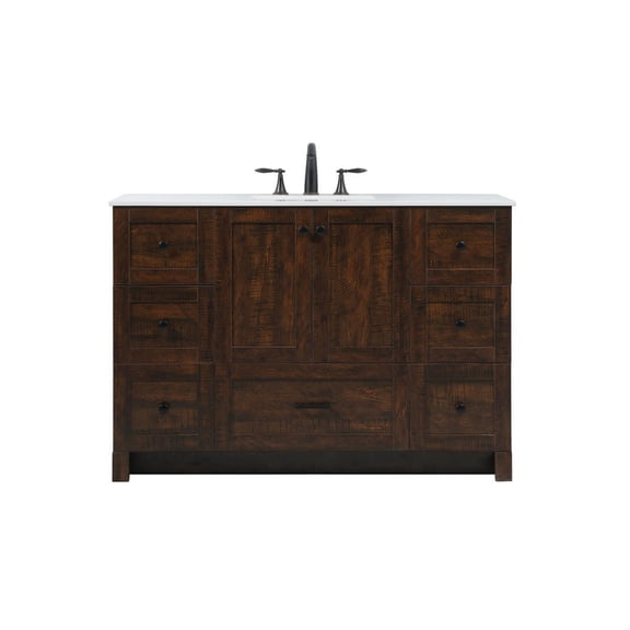 Elegant Decor Soma 48" Aluminum MDF Single Bathroom Vanity in Expresso