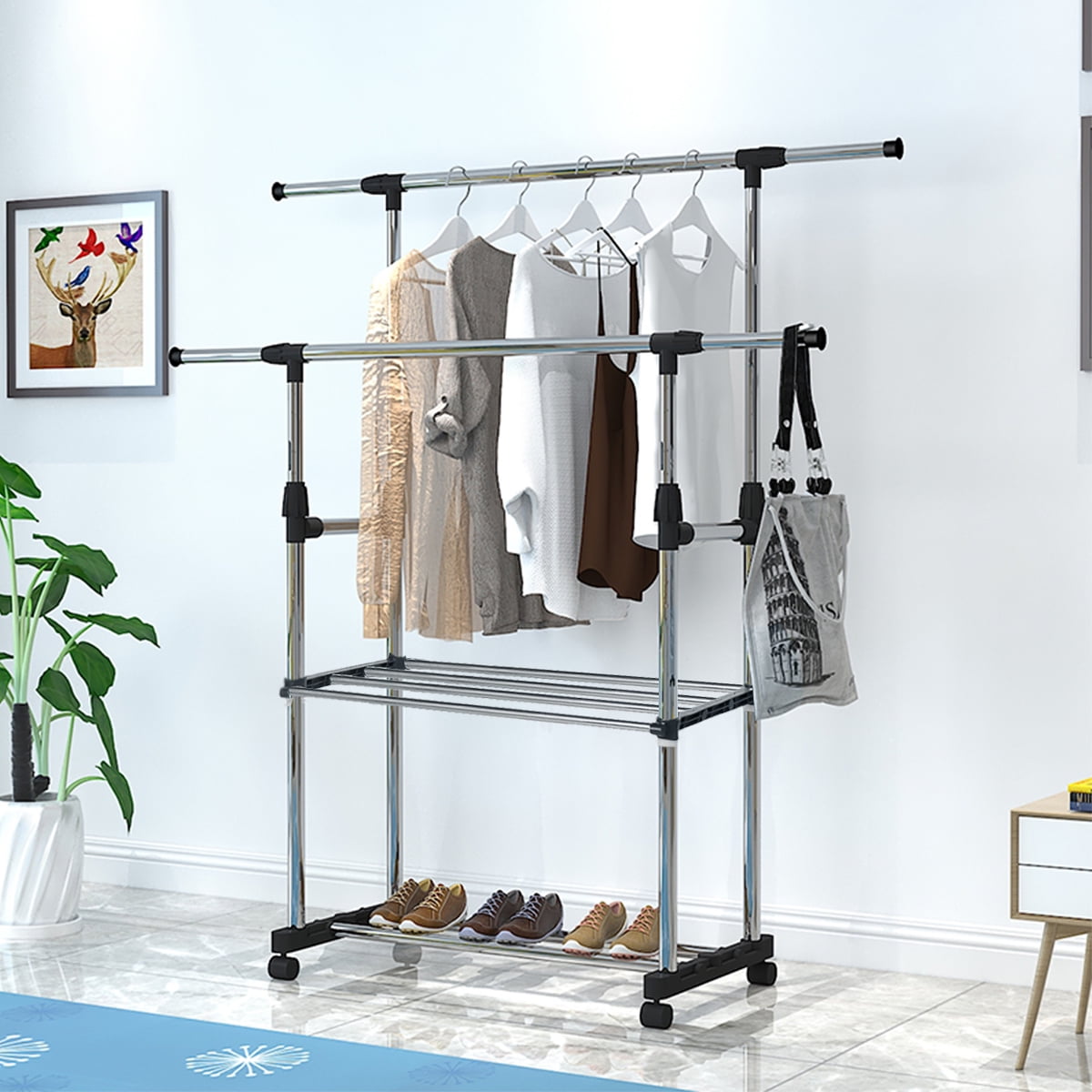 Double Rail Clothes Rack Walmart : Clothes Rack Single Rail/Double Rail ...