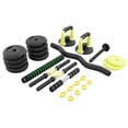 thumbnail image 1 of Set De Mancuernas Altera  JS C/ Barra Recta Mas Pesa Rusa Ajustable 10 Kg Color Negro-Verde, 1 of 7