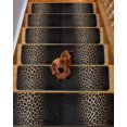 thumbnail image 2 of Stair Treads for Wooden Steps, Leopard Print Peel and Stick Stair Treads with Adhesive, Chic Abstract Black Brown Animals Texture Non Slip Indoor Stairs Runner Rugs Mats for Elders Dogs 8"x30"4PCS, 2 of 7