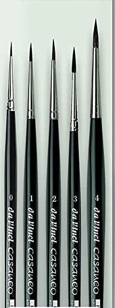 Da Vinci Casaneo Synthetic Squirrel Watercolor Brushes - Small Rounds, Set of 5, Short Handle